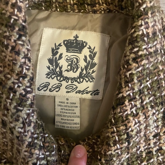 Y2k BB Dakota Brown Tweed Coat - Picture 3 of 4